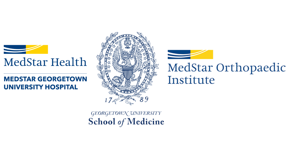 Medstar Health Medstar Georgetown University Hospital, Georgetown University School of Medicine and MedStar Orthopaedic Institute logos