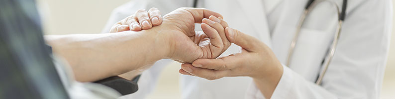 Physician examining patient