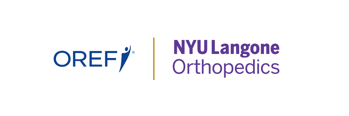 Logos of OREF and NYU Langone Orthopedics