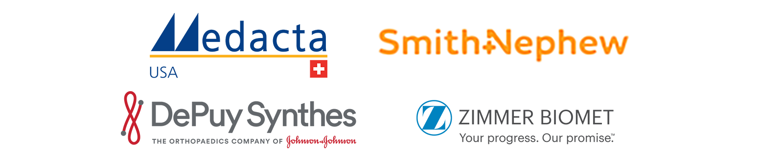2023 Resident Research Symposia sponsor logos—Medacta USA, Smith+Nephew, DePuy Synthes, Zimmer Biomet