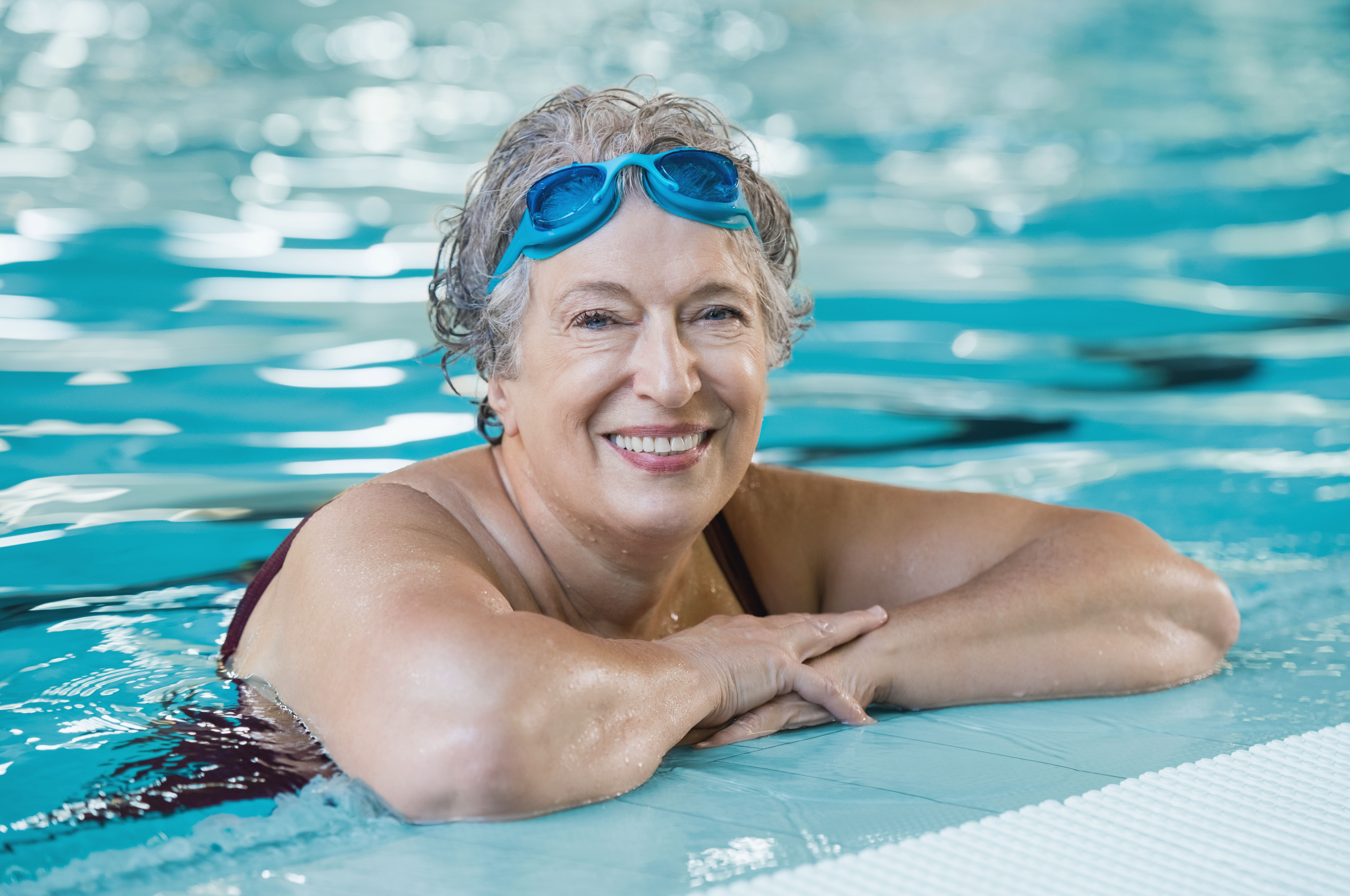 Elderly woman in swimming pool - 2