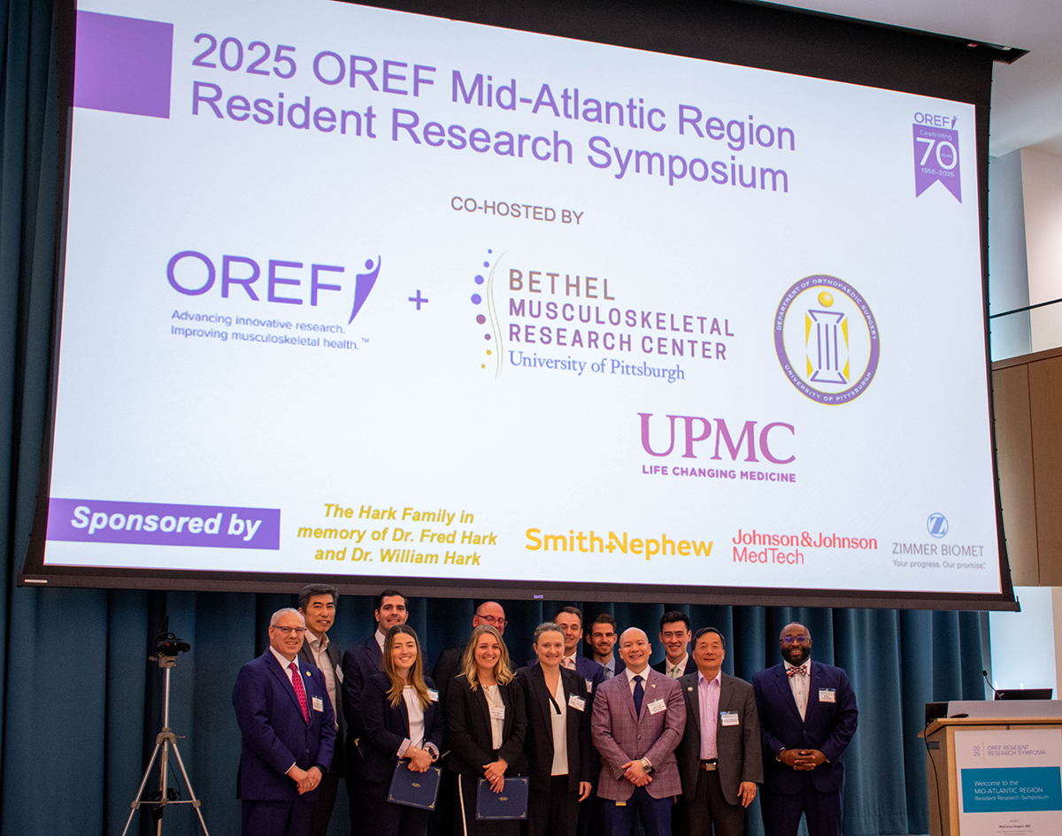 Hosts, Winners and guest speaker at the 2025 OREF Mid-Atlantic Resident Research Symposium co-hosted by BMRC