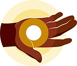 Image of a hand holding a circular object